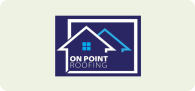 On Point Roofing Logo With Light Green Color Background